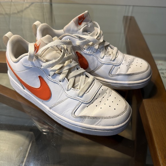Nike Other - Nike All Day Play White Orange Sneakers Shoes Kids Youth Size 7Y